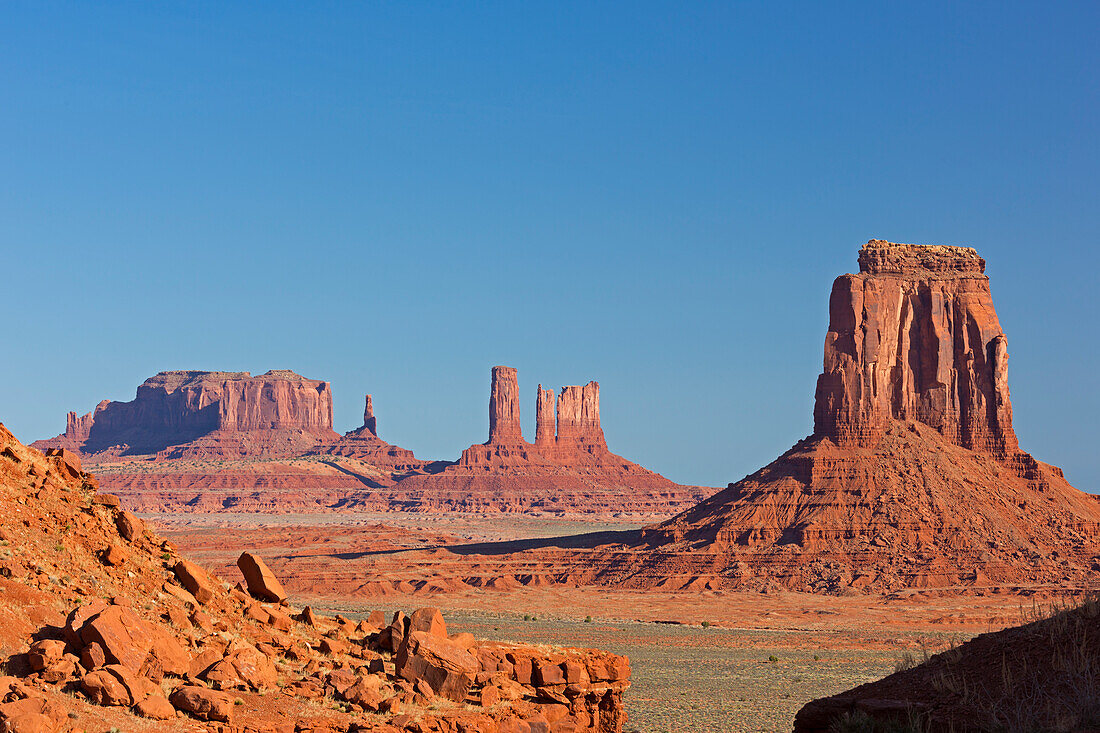 Arizona, Monument Valley, Saddleback, Castle Butte, and East Mitten Butte, North Window