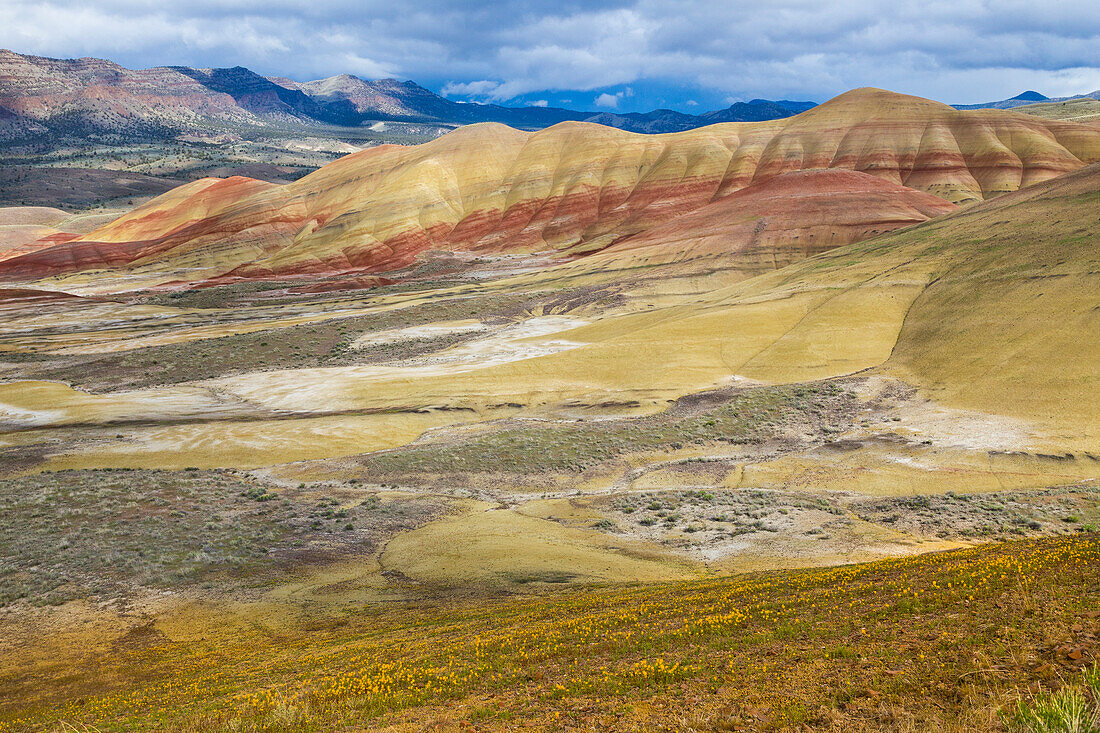 USA, Oregon, John Day Fossil Beds National Monument. Landscape of Painted Hills Unit