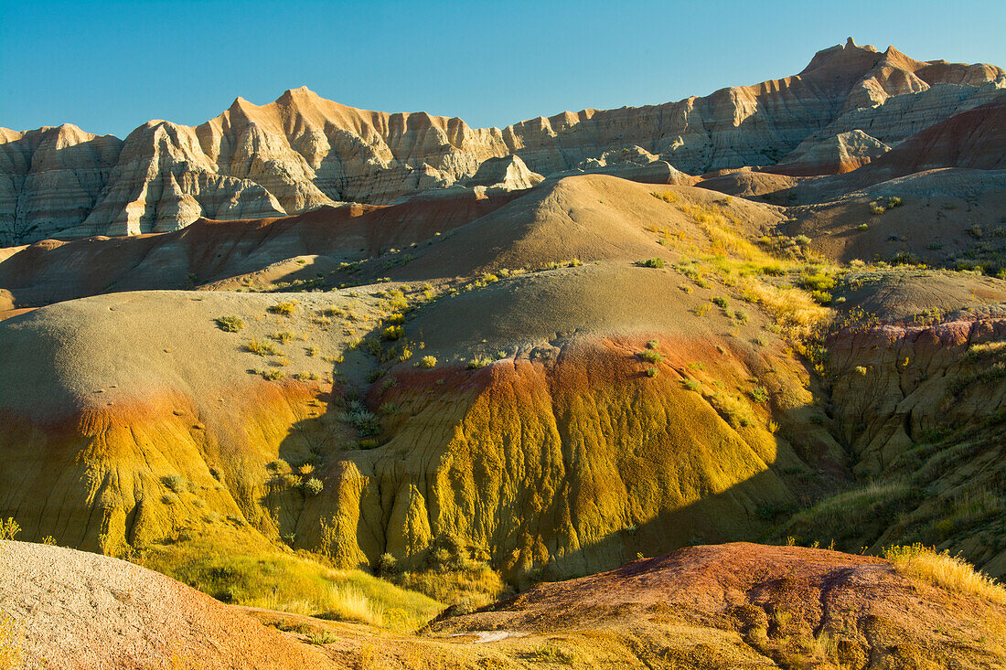 Colorful hills, Badlands Loop Trail, Badlands National Park, South Dakota, USA