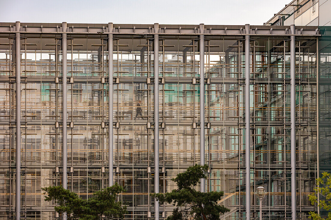 Lines and symmetry in a building in the government district in Berlin, Germany