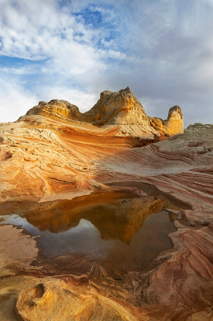USA, Arizona, Vermilion Cliffs National Monument. Striations in sandstone formations