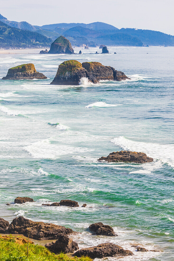 Ecola State Park, Oregon, USA. Sea stacks and surf at Ecola State Park on the Oregon coast.