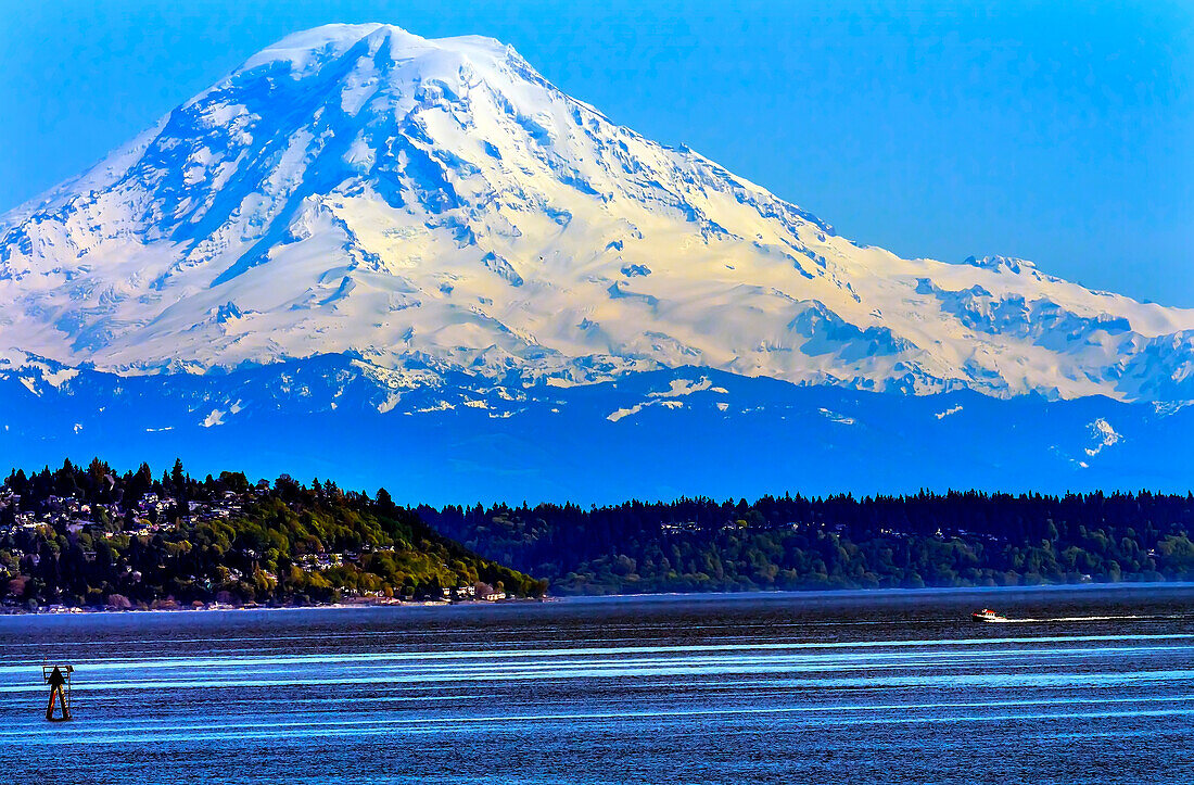 Mount Rainier, Puget Sound, Kanalmarkierung, Staat Washington