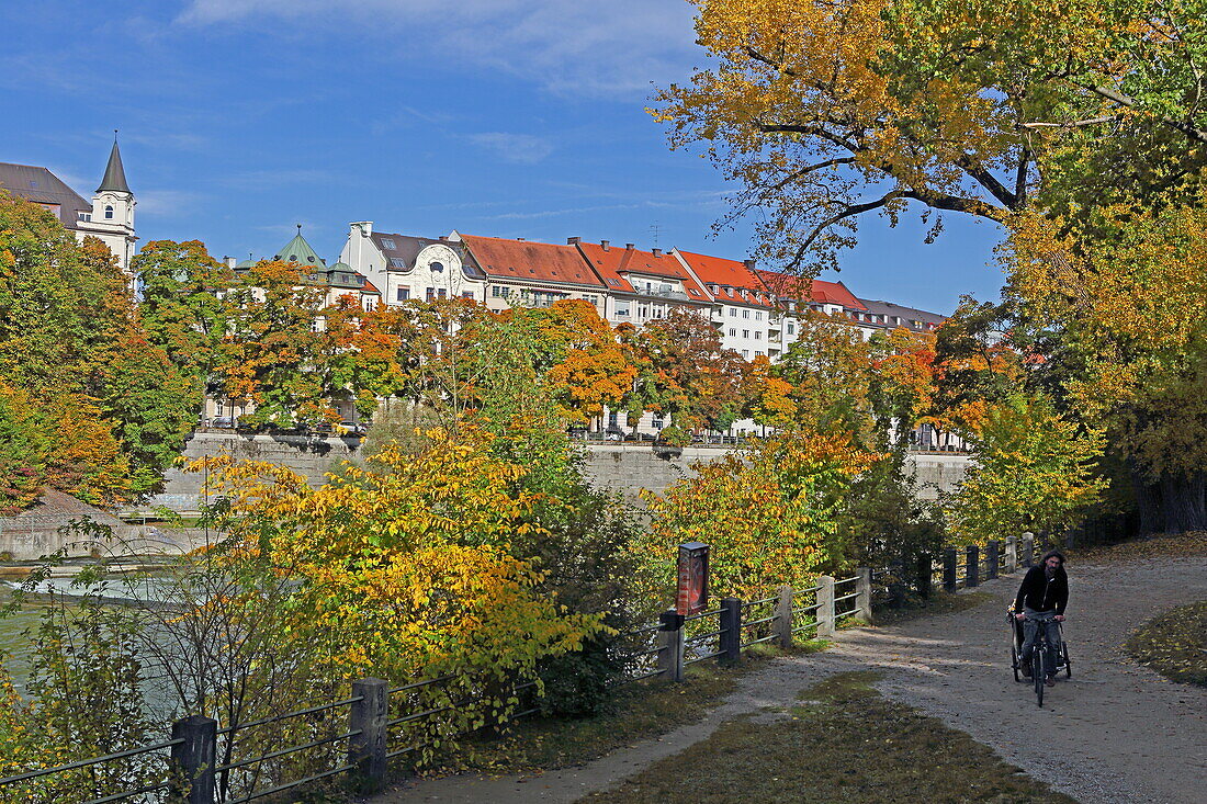 Isar in the district of Lehel, Munich, Upper Bavaria, Bavaria, Germany