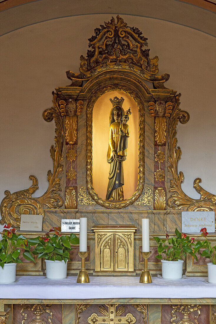 Black Madonna, Queen of Peace, oldest picture of Mary in the region in the former monastery church of the Carmelites, today's parish church of St. Joseph, Beilstein on the Moselle