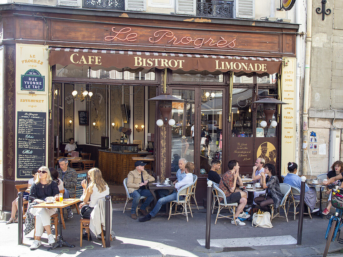 Cafe, Bistrot 'Le Progrès', Montmartre, Paris, Frankreich