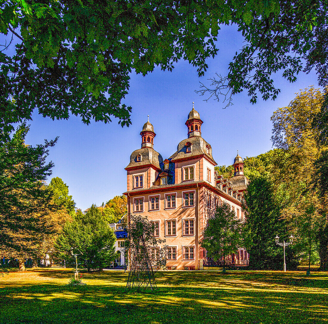 Baroque House Four Towers in the Kurpark, Bad Ems, Rhineland-Palatinate, Germany