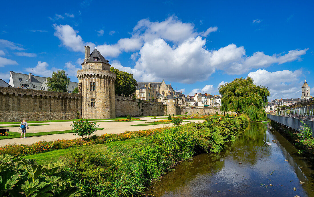 Outside the city walls of Vannes, Morbihan, Brittany, France, Europe