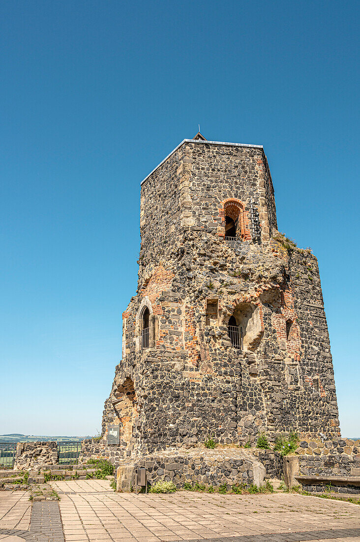 Siebenspitzenturm auf der Burg Stolpen, Stolpen, Sächsische Schweiz, Sachsen, Deutschland