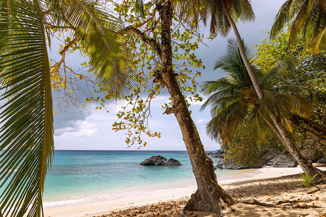 dark cloud atmosphere at Praia Banana on the island of Príncipe in West Africa