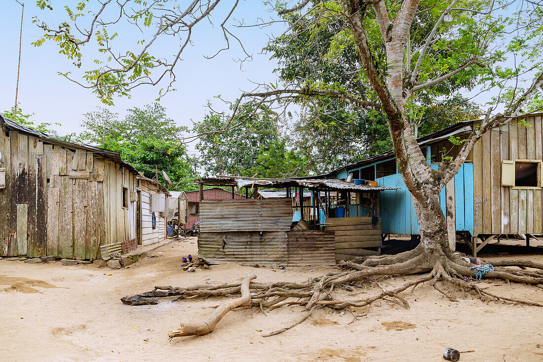 Village of Praia das Burras on the island of Príncipe in West Africa