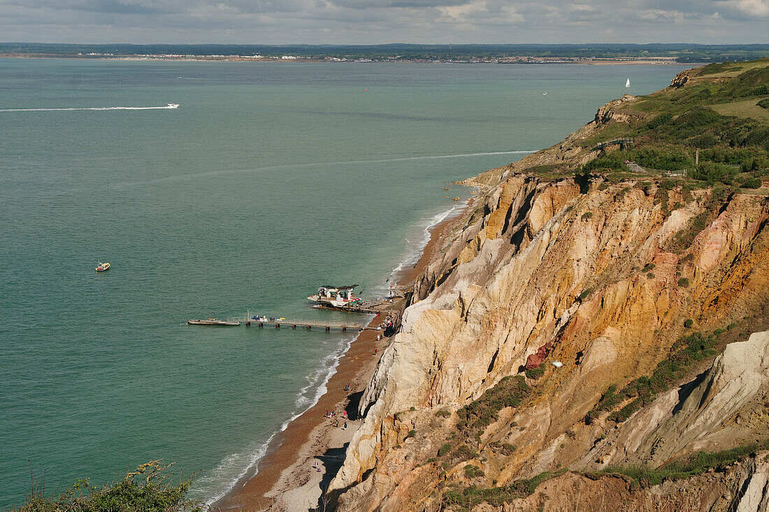 Sessellift zum Alum Bay bei Freshwater, Isle of Wight, Südengland, England, Großbritannien, Europa