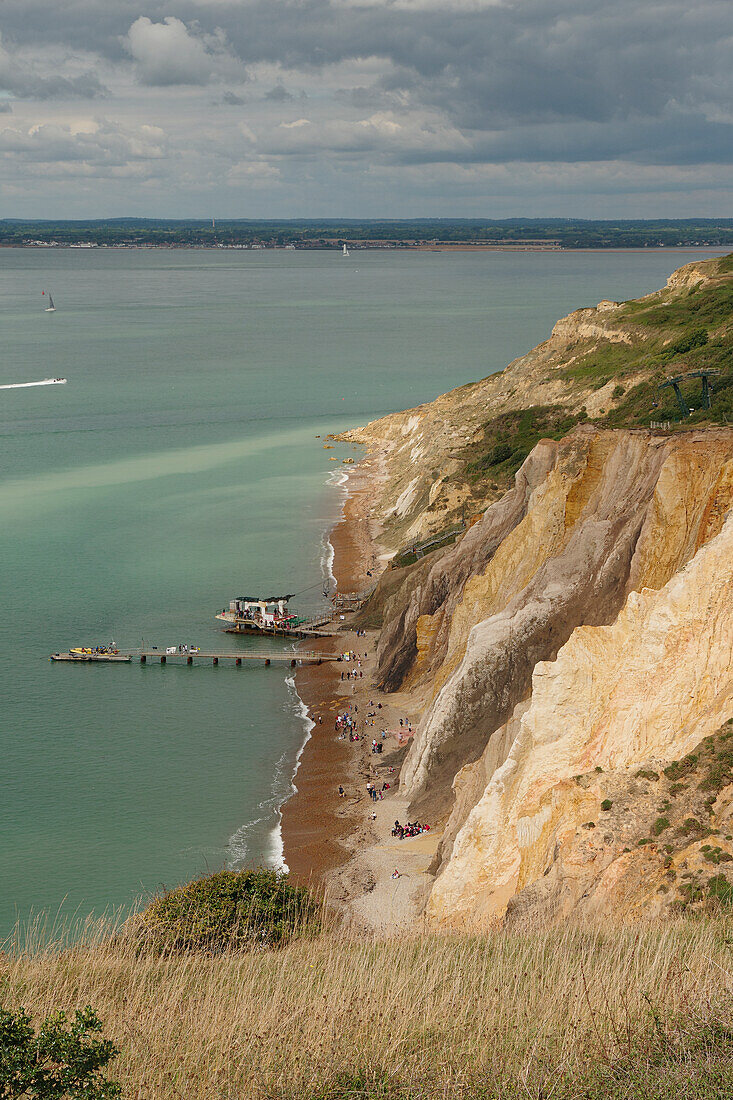 Sessellift zum Alum Bay bei Freshwater, Isle of Wight, Südengland, England, Großbritannien, Europa