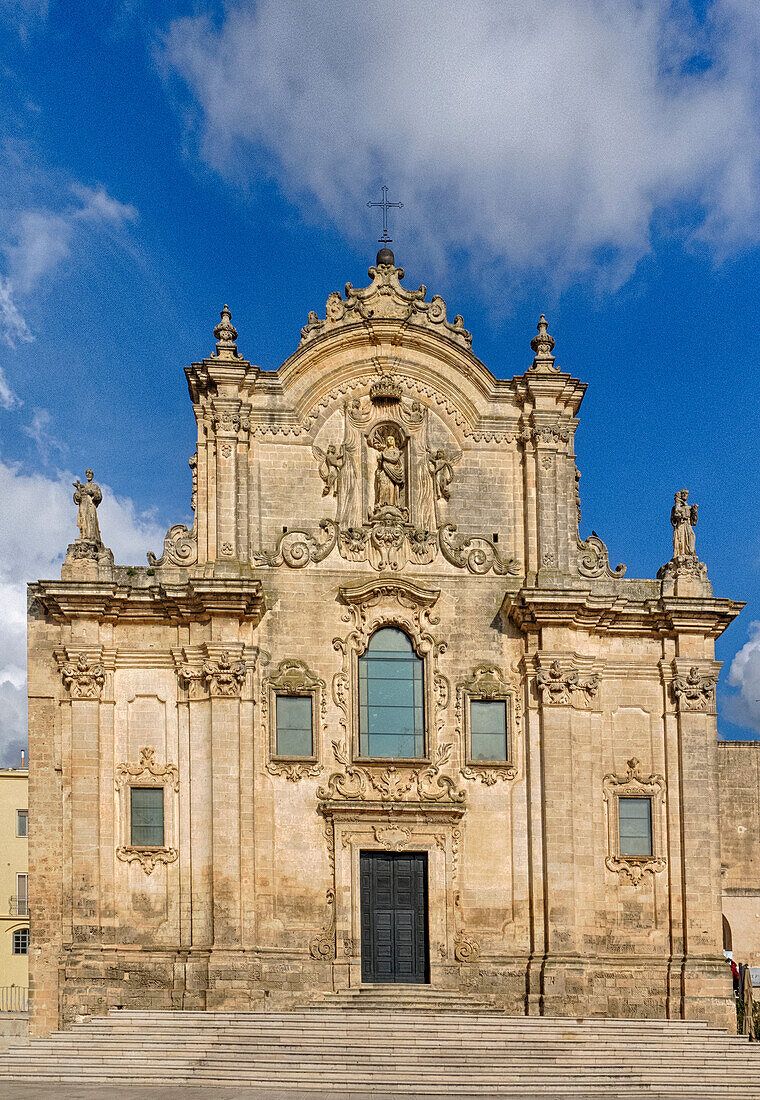 Entrance to the Church of Saint Francis of Assisi in Matera.