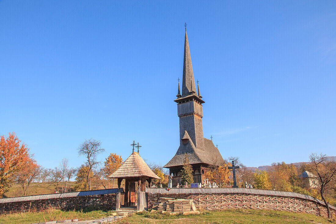 Romania, Maramures County, Rogoz, Wooden church of Rogoz, built 1663 AD. UNESCO