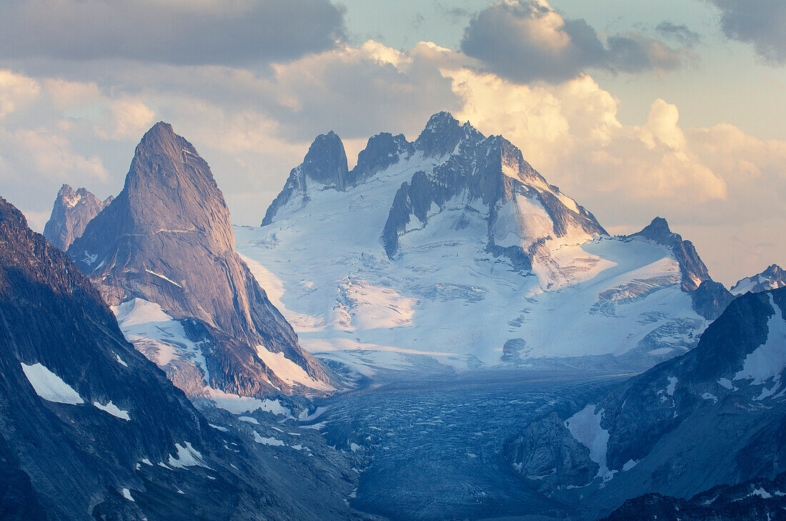 Bugaboo Spire, Howser Towers, Vowell Glacier. Bugaboo Provincial Park Purcell Mountains, British Columbia.