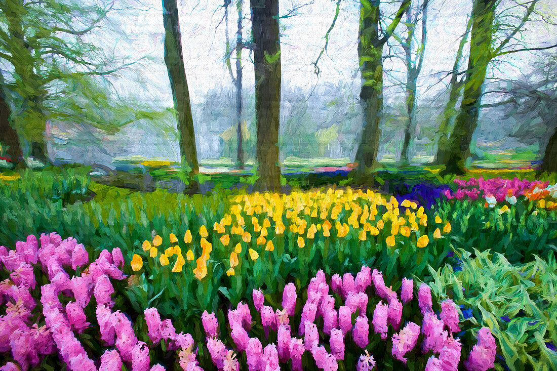 Europa, Holland, Lisse. Zusammenfassung der Keukenhof-Gärten.