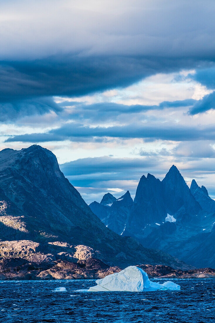 Icebergs off the south coast of Greenland, Labrador Sea, Qaqortoq District, Kujalleq Municipality, Greenland