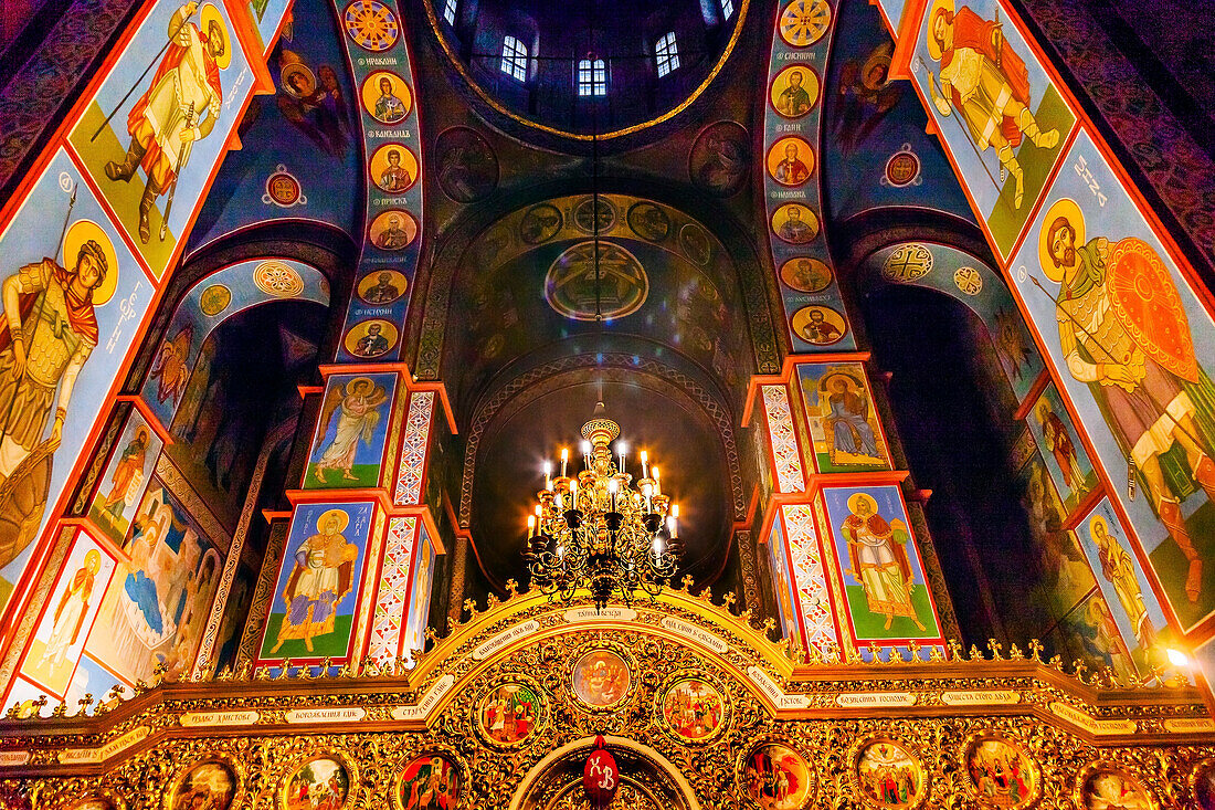 Alte Mosaiken, Golden Screen Icons, Kloster St. Michael, Kiew, Ukraine. St. Michael ist ein funktionierendes griechisch-orthodoxes Kloster in Kiew.