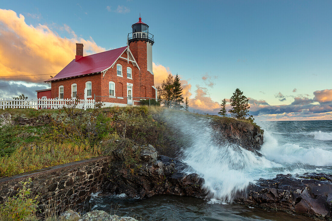 Historic Eagle Harbor Lighthouse n the Upper Peninsula of Michigan, USA