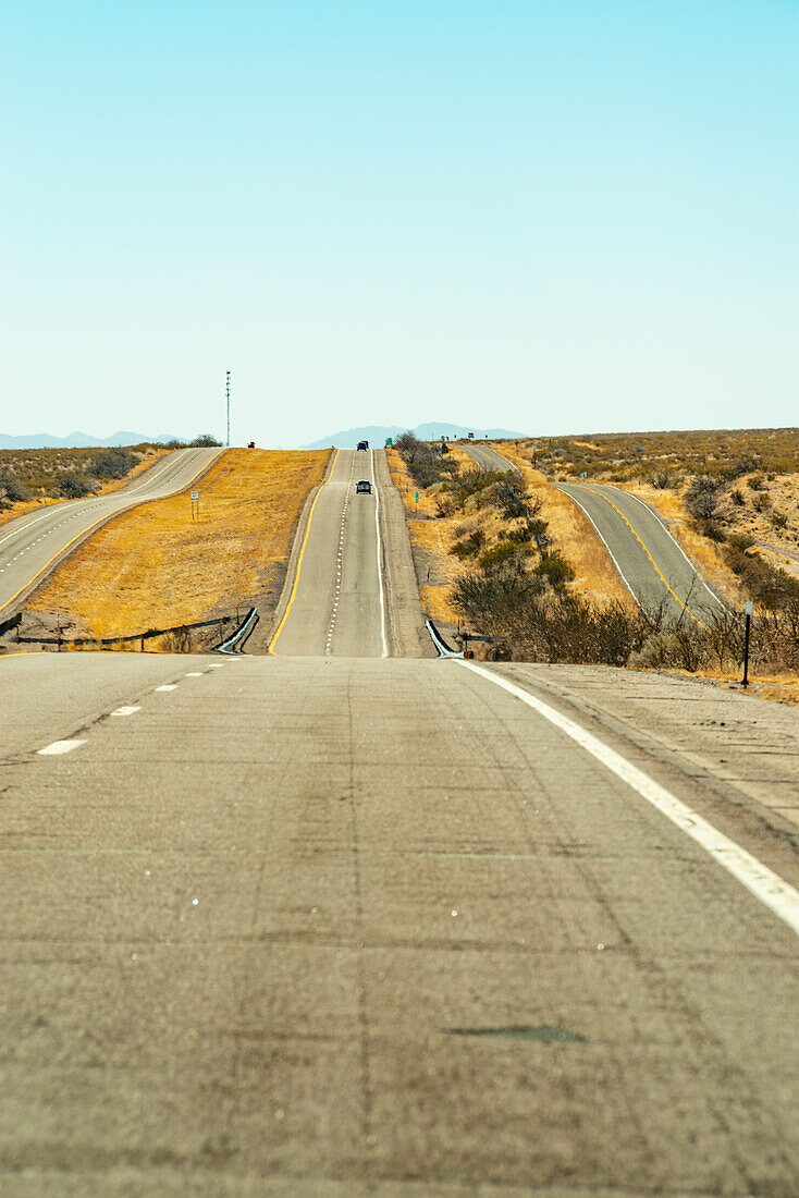 Old US Highway 85 near the Bosque Del Apache wildlife reserve