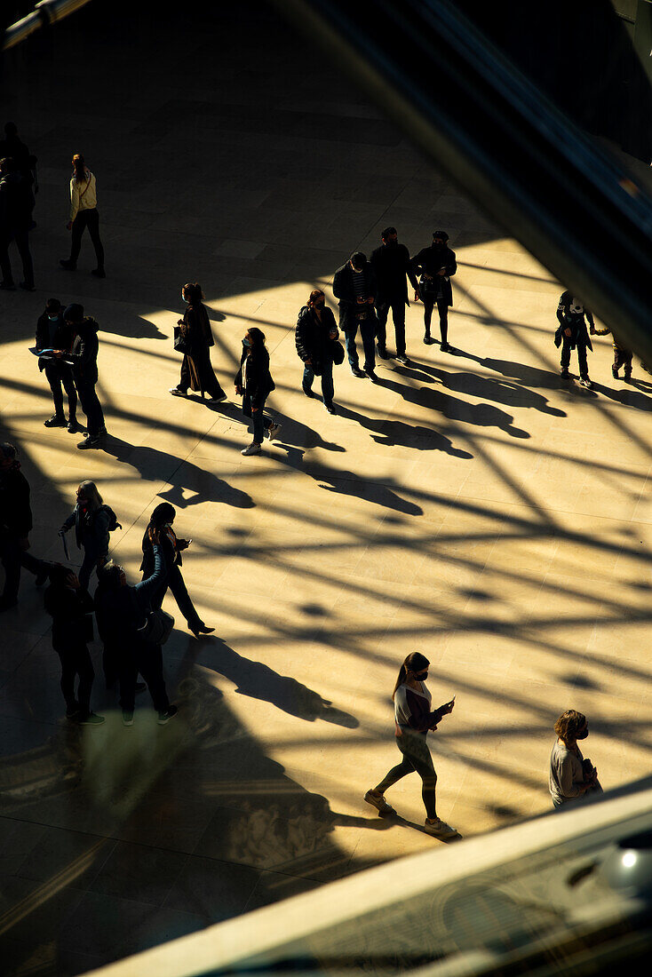 Visitors of the Louvre musuem in Paris, France.