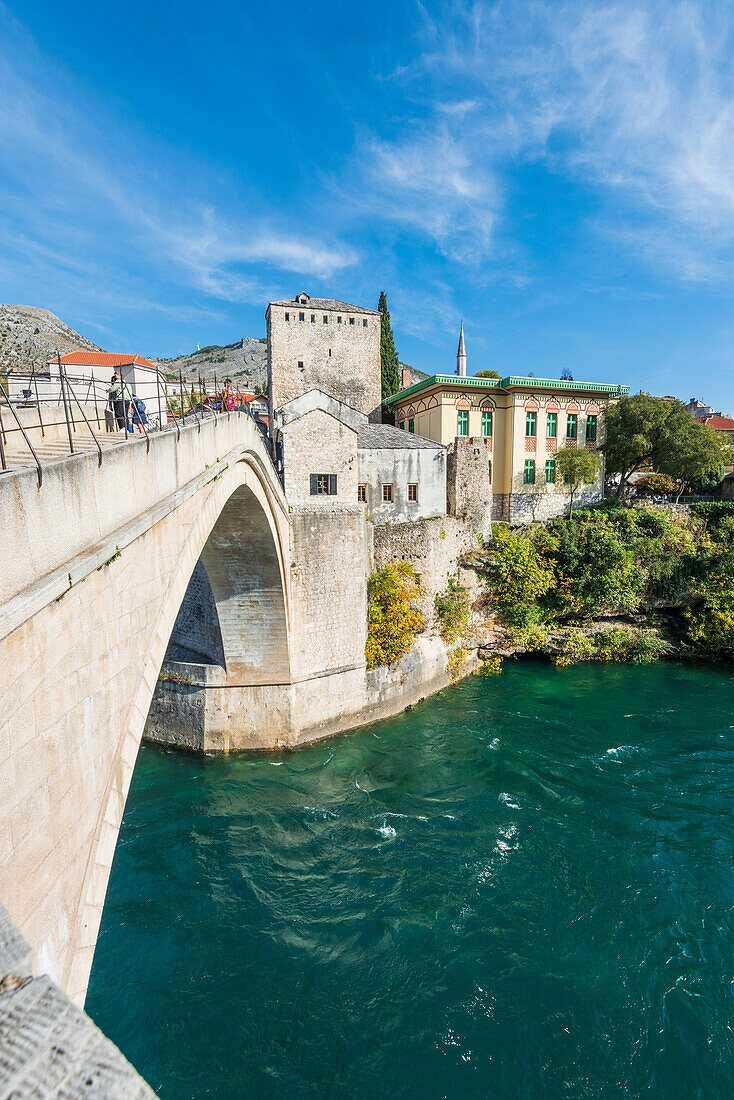 Old bridge over Neretva river in Mostar, Bosnia and Herzegovina