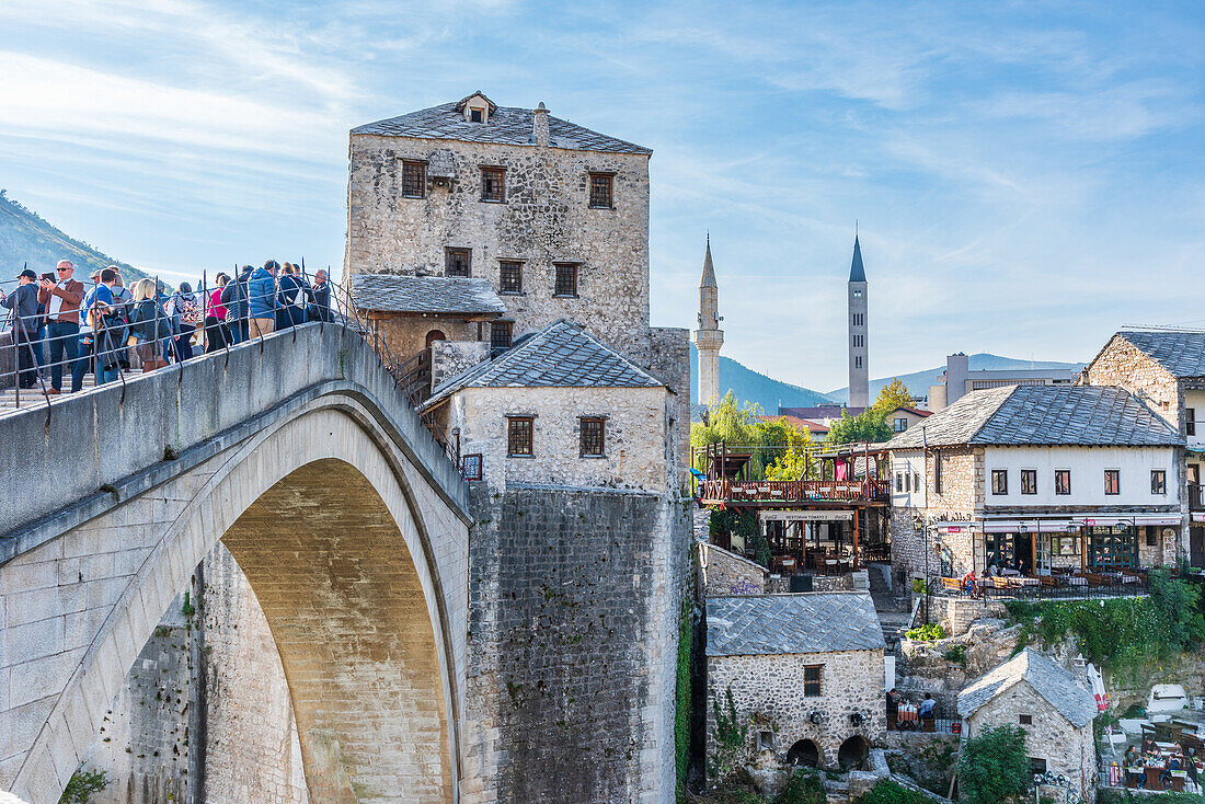 Old bridge over Neretva river in Mostar, Bosnia and Herzegovina