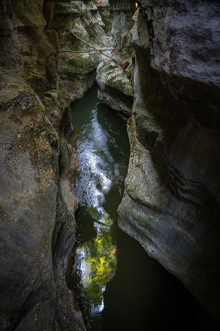 Blick in die Gorge du Fier, Annecy, Haute-Savoie, Auvergne-Rhône-Alpes, Frankreich