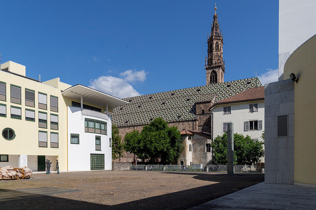 Cathedral Square with Curia building, , Bozen, South Tyrol, Italy