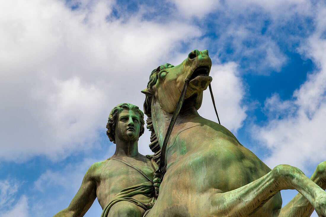 Reiterstatue von Castore vor dem Königspalast, Turin, Piemont, Italien.