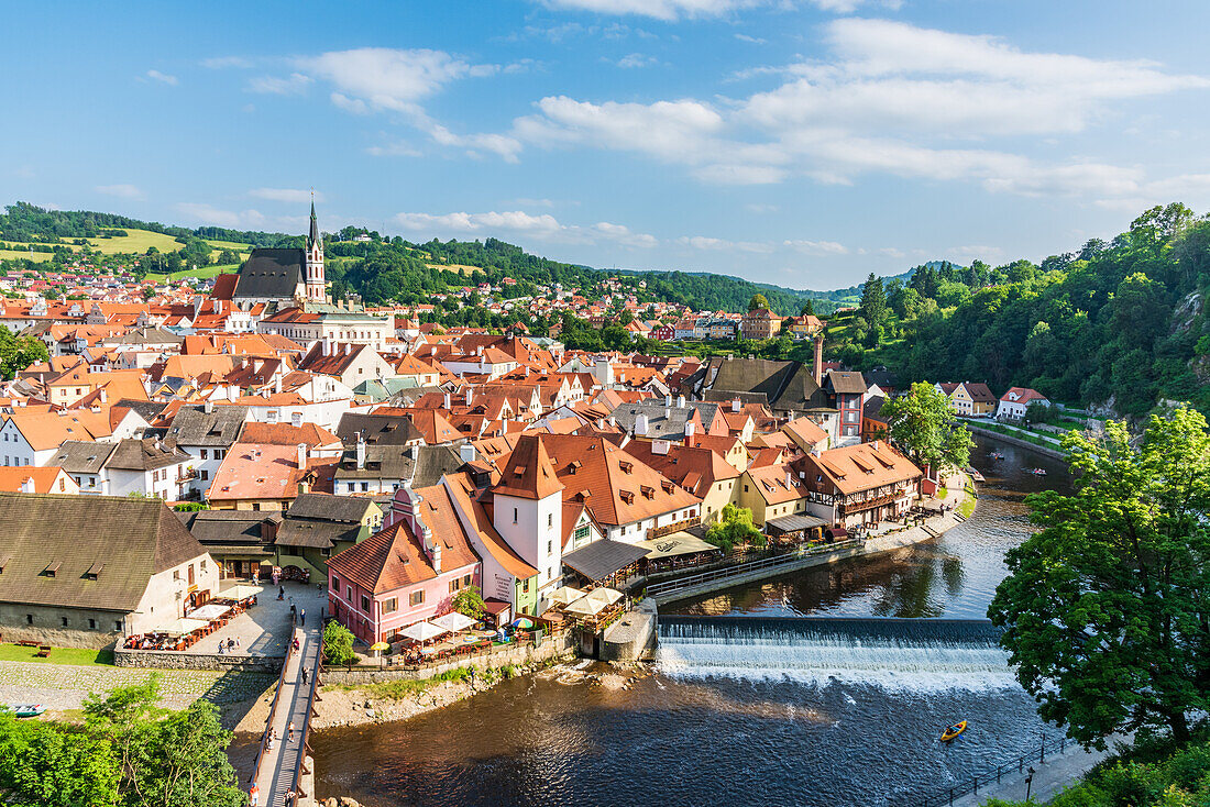 Old Town and Vltava River in Cesky Krumlov, South Bohemia, Czech Republic