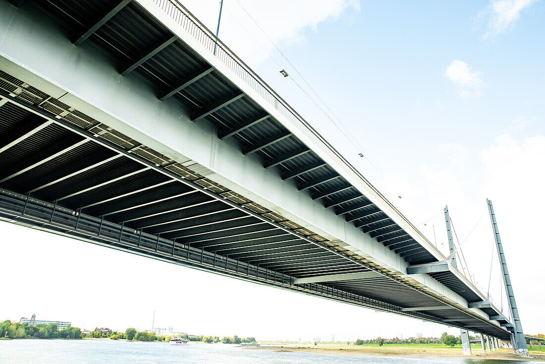 Bridge over the Rhine River in Düsseldorf, Germany