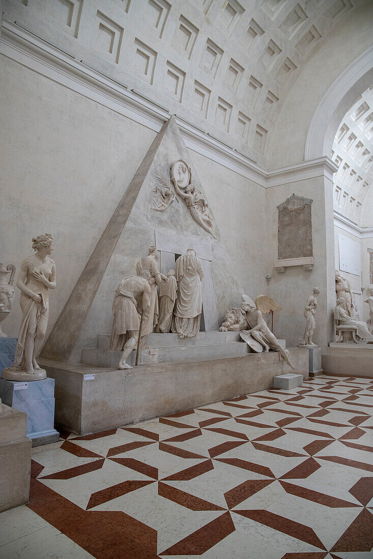 The gypsoteca of the Canova museum house, Possagno, Treviso district, Veneto, Italy.