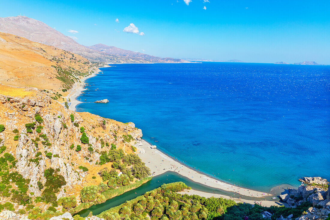 Strand von Preveli, Rethymno, Kreta, griechische Inseln, Griechenland