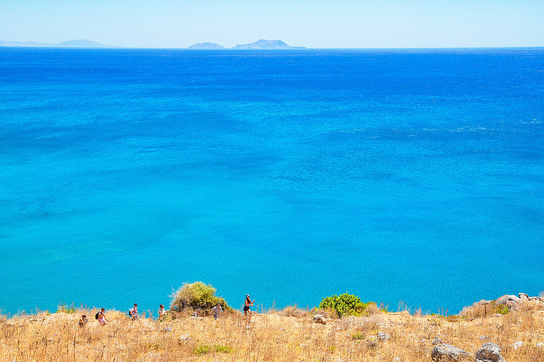 Meereslandschaft, Strand von Preveli, Rethymno, Kreta, griechische Inseln, Griechenland