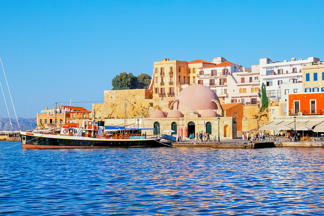 Der venezianische Hafen, Chania, Kreta, griechische Inseln, Griechenland