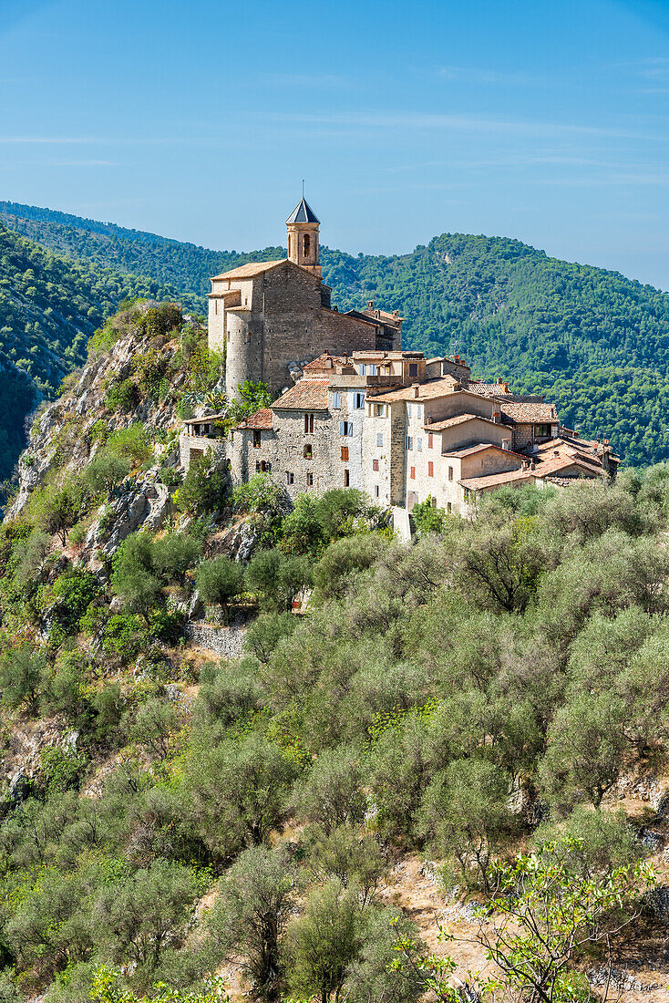 Mountain village of Peillon in Provence, France