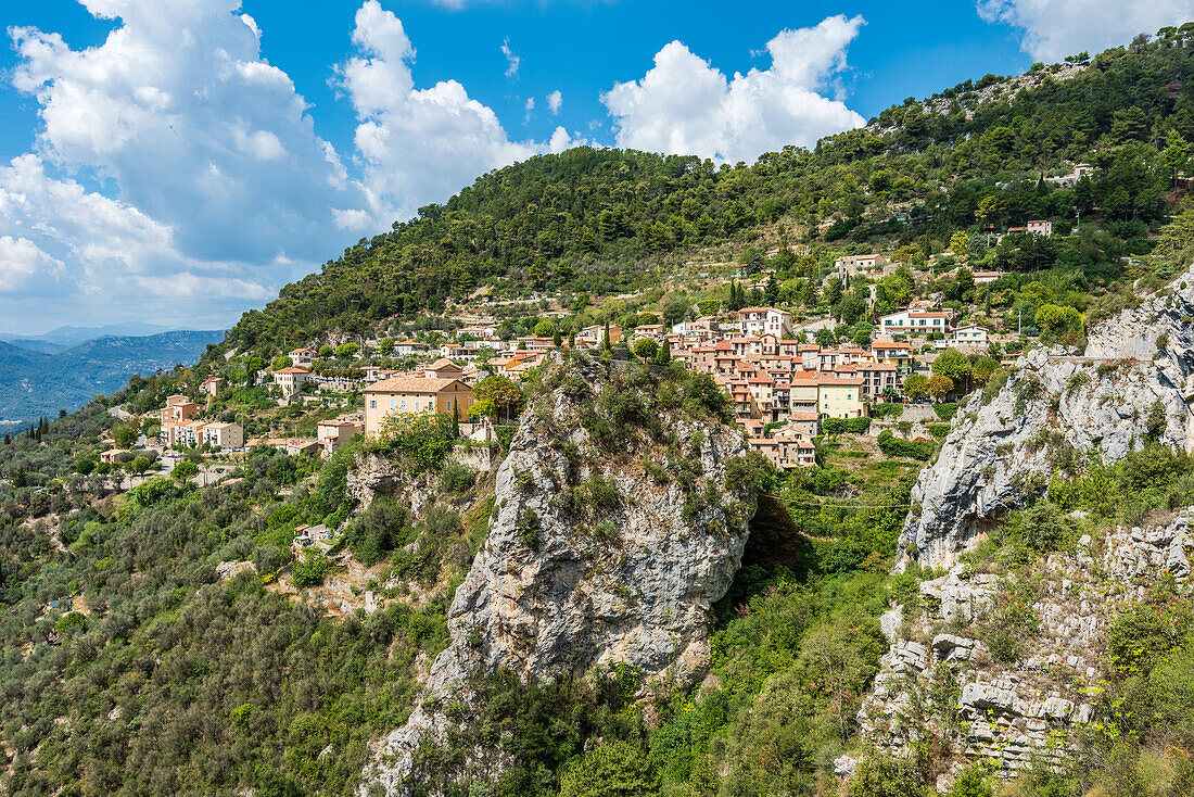 Mountain village of Peille in the French Maritime Alps, Provence, France