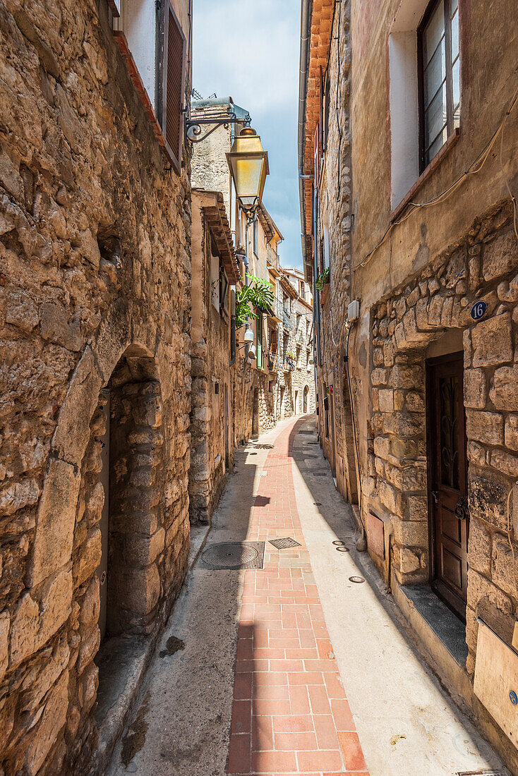 Alley in the mountain village of Peille in the French Maritime Alps, Provence, France