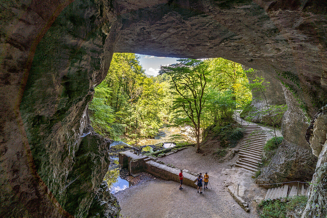 Cave at the Source du Lison near Nans-sous-Sainte-Anne, Bourgogne-Franche-Comté, France, Europe