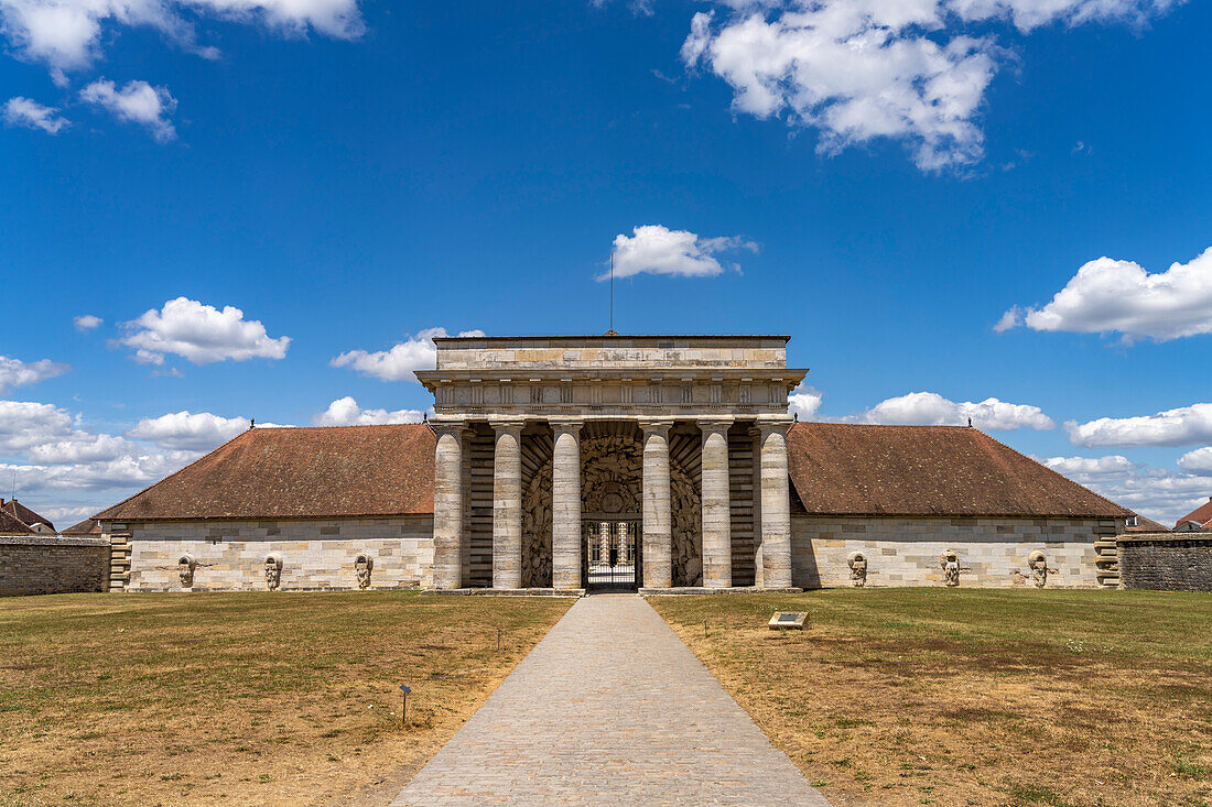 Portal building to the salt works, UNESCO World Heritage Royal Salt Works in Arc-et-Senans, Bourgogne-Franche-Comté, France, Europe