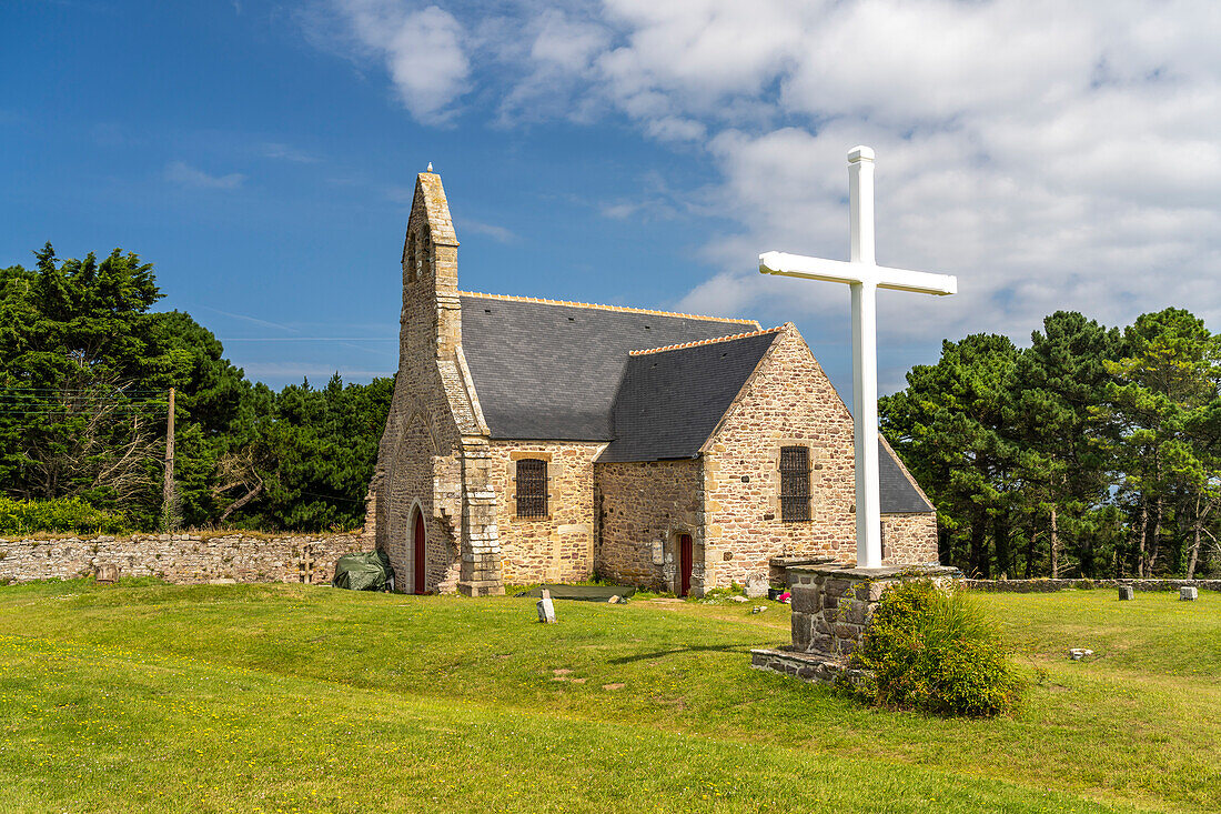 Kapelle Chapelle du Vieux Bourg bei Pleherel, Frehel, Bretagne, Frankreich 