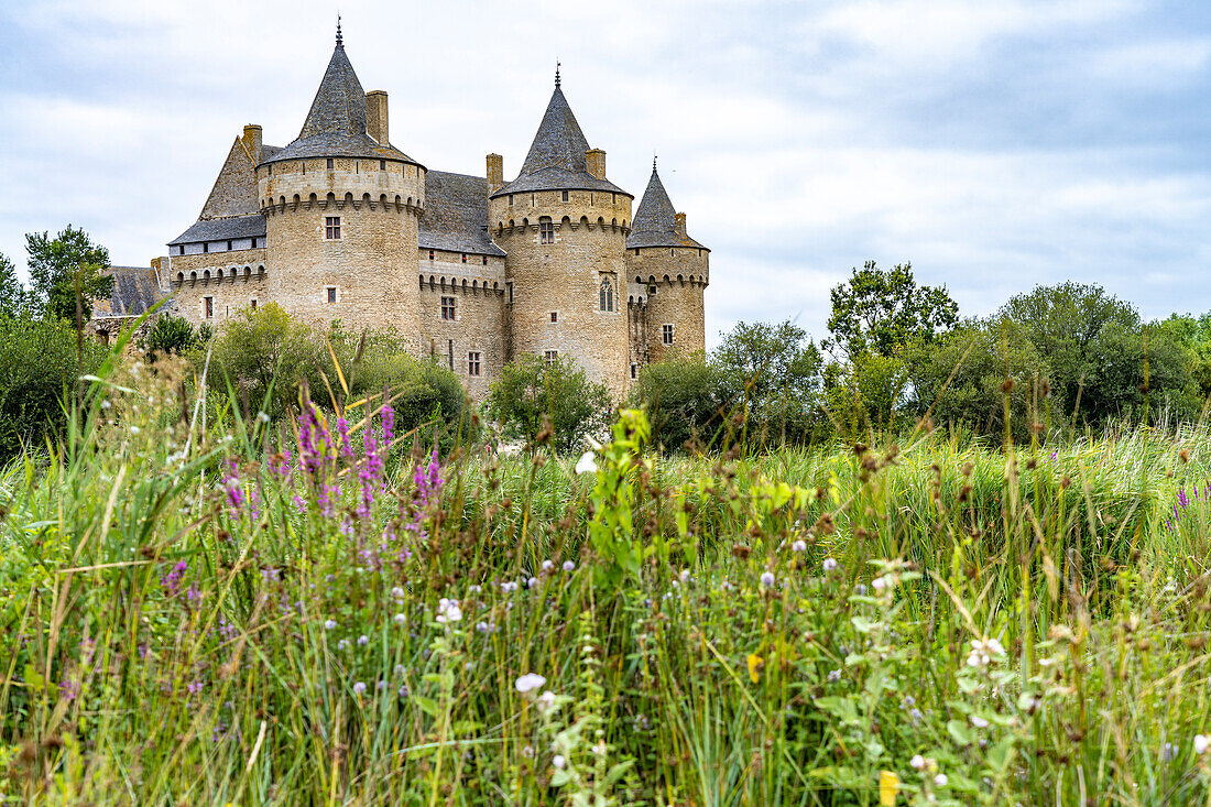 Die Burg Château de Suscinio bei Sarzeau, Bretagne, Frankreich
