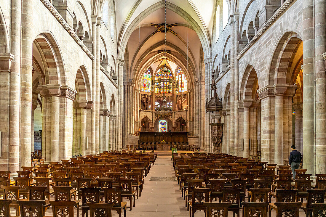 The Basel Minster interior, Basel, Switzerland, Europe