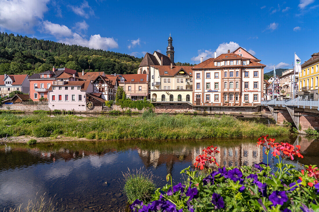 Gernsbach and the Murg River, Murg Valley, Black Forest, Baden-Württemberg, Germany
