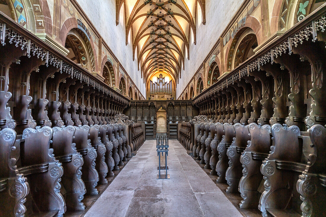 Choir in the interior of the monastery church, Maulbronn Monastery, Maulbronn, Baden-Württemberg, Germany