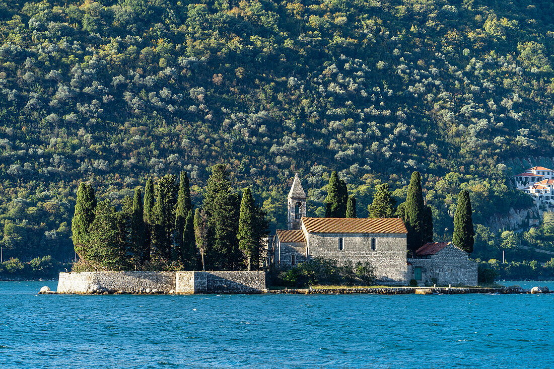 The island of St. George / Sveti Ðorde on the Bay of Kotor, Montenegro, Europe