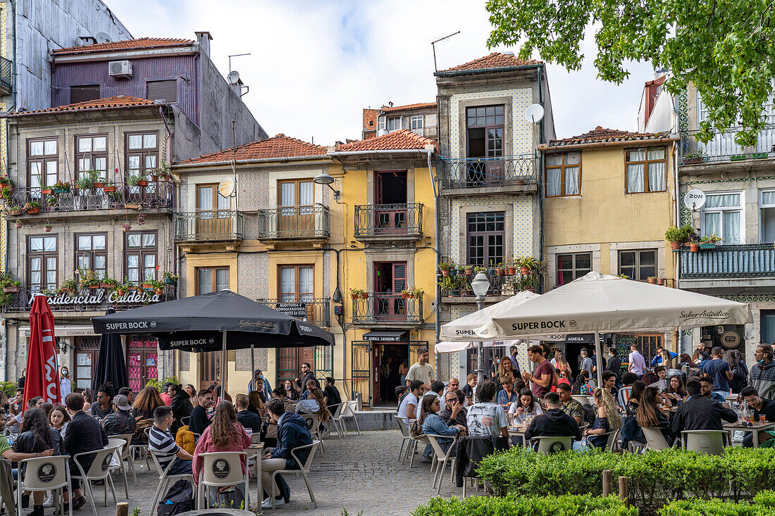 Strassen Cafe und Bar in der historischen Altstadt in Porto, Portugal, Europa   