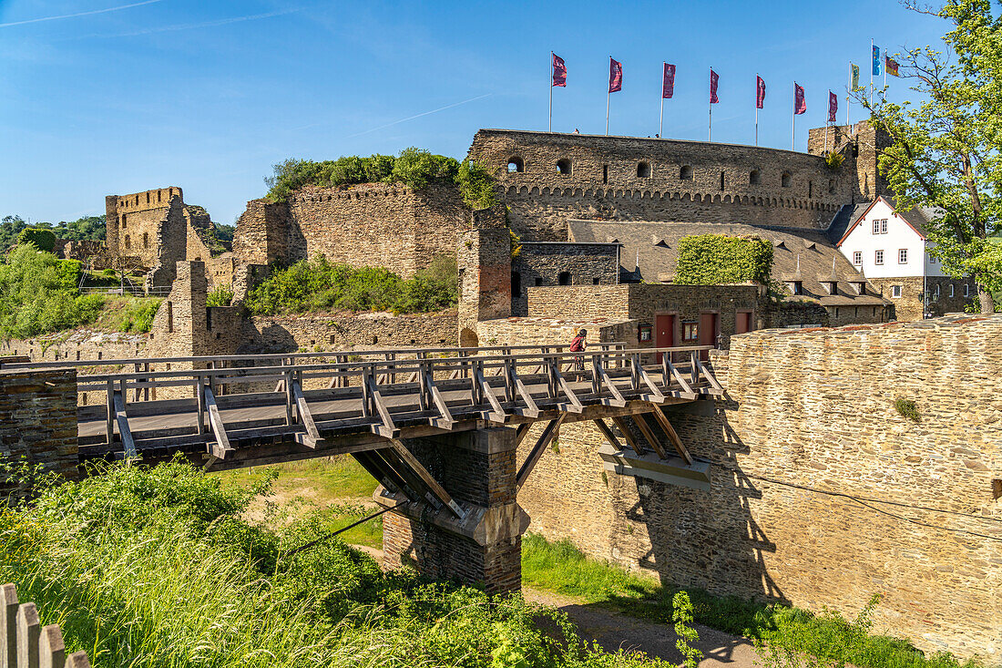 Die Ruine der Burg Rheinfels in St. Goar, Welterbe Oberes Mittelrheintal, Rheinland-Pfalz, Deutschland